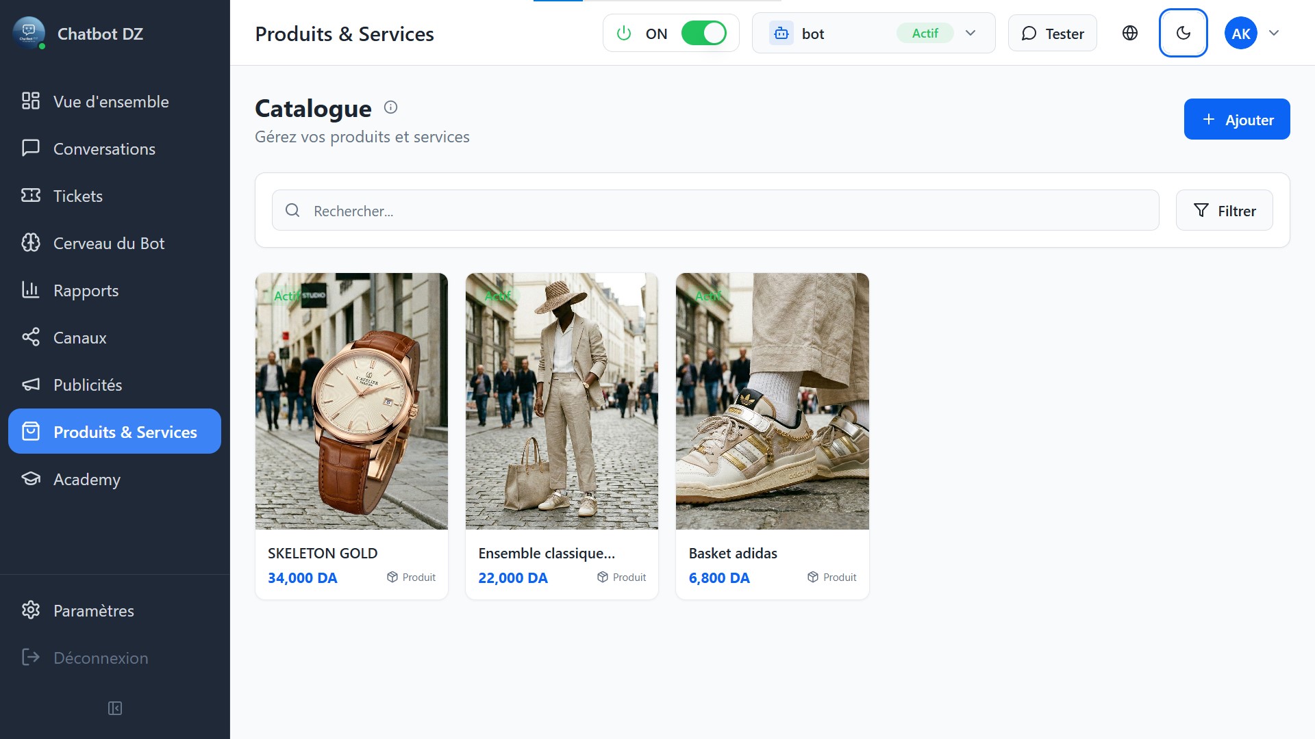 Product catalog